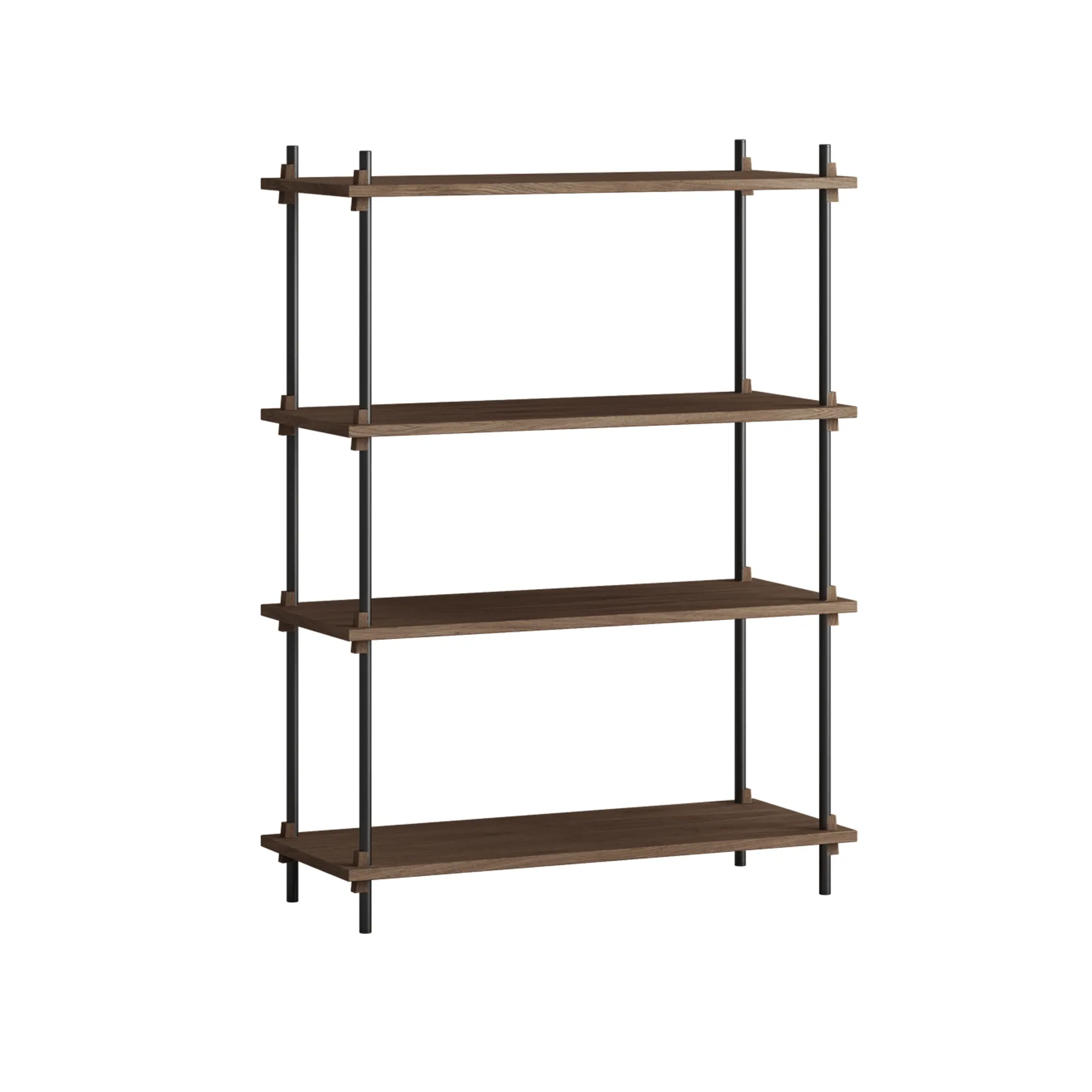 Shelving System classic scaffale, Rovere affumicato-black, 86x115x35 cm, S.115.1.A MOEBE