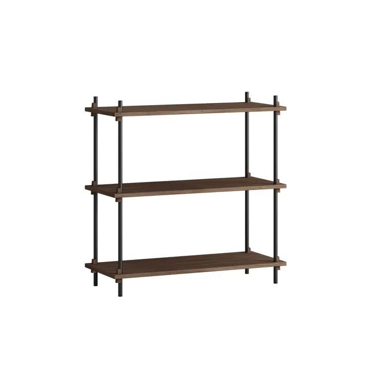Shelving System classic scaffale - Rovere affumicato-black, 86x85x35 cm, S.85.1.A - MOEBE