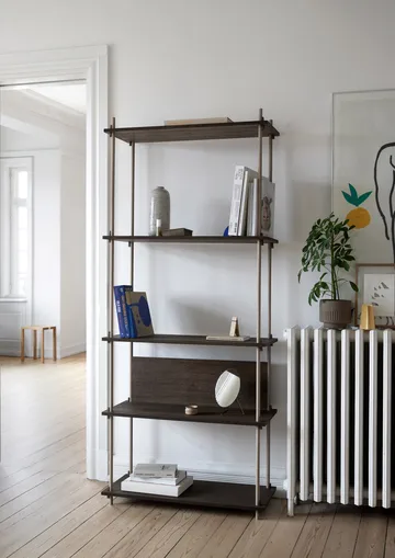 Shelving System classic scaffale - Rovere affumicato-warm grey, 86x115x35 cm, S.115.1.A - MOEBE