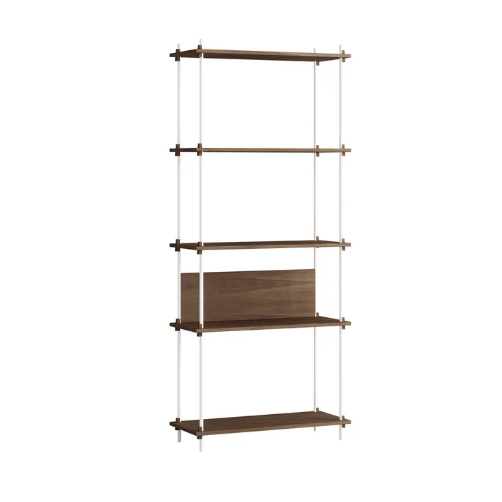 Shelving System classic scaffale - Rovere affumicato-white, 86x200x35 cm, S.200.1.A - MOEBE