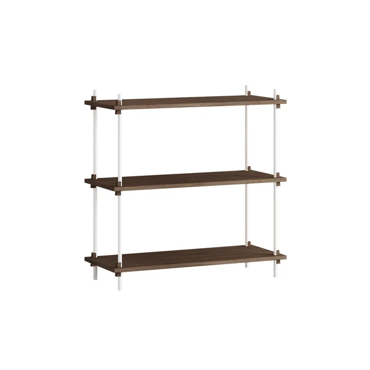 Shelving System classic scaffale - Rovere affumicato-white, 86x85x35 cm, S.85.1.A - MOEBE