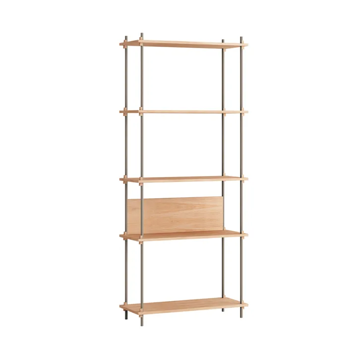 Shelving System classic scaffale - Rovere-warm grey, 86x200x35 cm, S.200.1.A - MOEBE