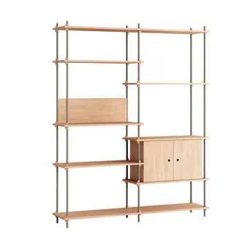 Shelving System mensola con armadietto - Rovere-warm grey, 163x200x35 cm, S.200.2.C - MOEBE