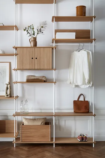 Shelving System mensola con armadietto - Rovere-warm grey, 163x85x35 cm, S.85.2.C - MOEBE
