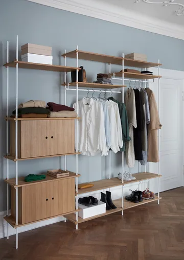 Shelving System mensola con armadietto - Rovere-warm grey, 163x85x35 cm, S.85.2.C - MOEBE