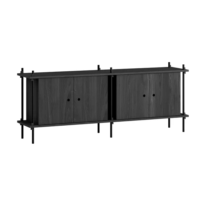 Sideboard del sistema di scaffalatura - Nero, 163x65x35 cm, S.65.2.D - MOEBE