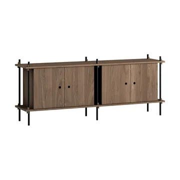 Sideboard del sistema di scaffalatura - Rovere affumicato-black, 163x65x35 cm, S.65.2.D - MOEBE