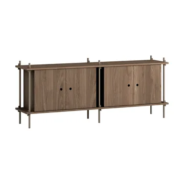Sideboard del sistema di scaffalatura - Rovere affumicato-black, 163x65x35 cm, S.65.2.D - MOEBE