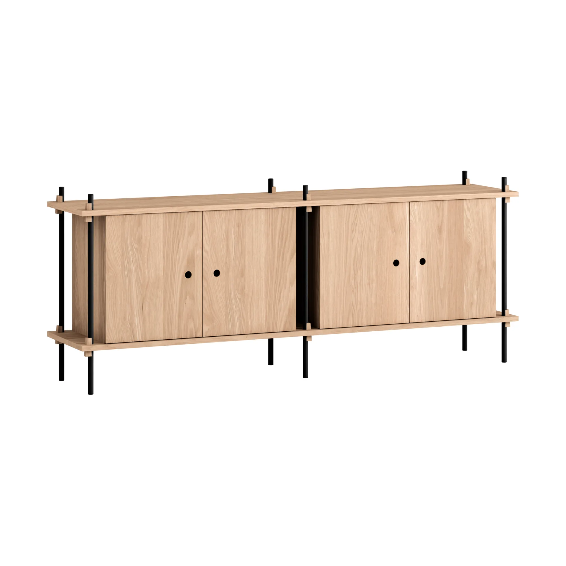 Sideboard del sistema di scaffalatura, Rovere-black, 163x65x35 cm, S.65.2.D MOEBE
