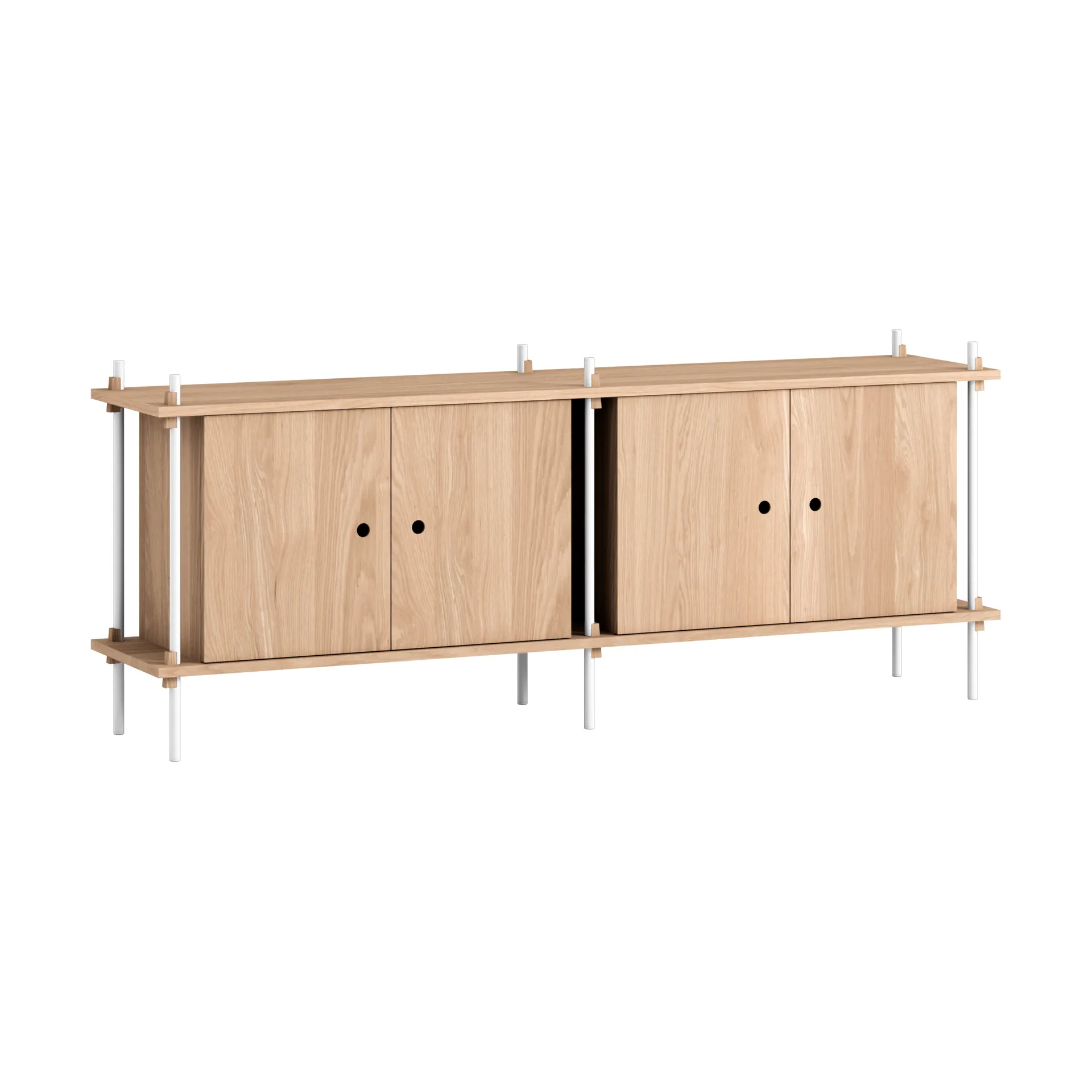 Sideboard del sistema di scaffalatura, Rovere-white, 163x65x35 cm, S.65.2.D MOEBE