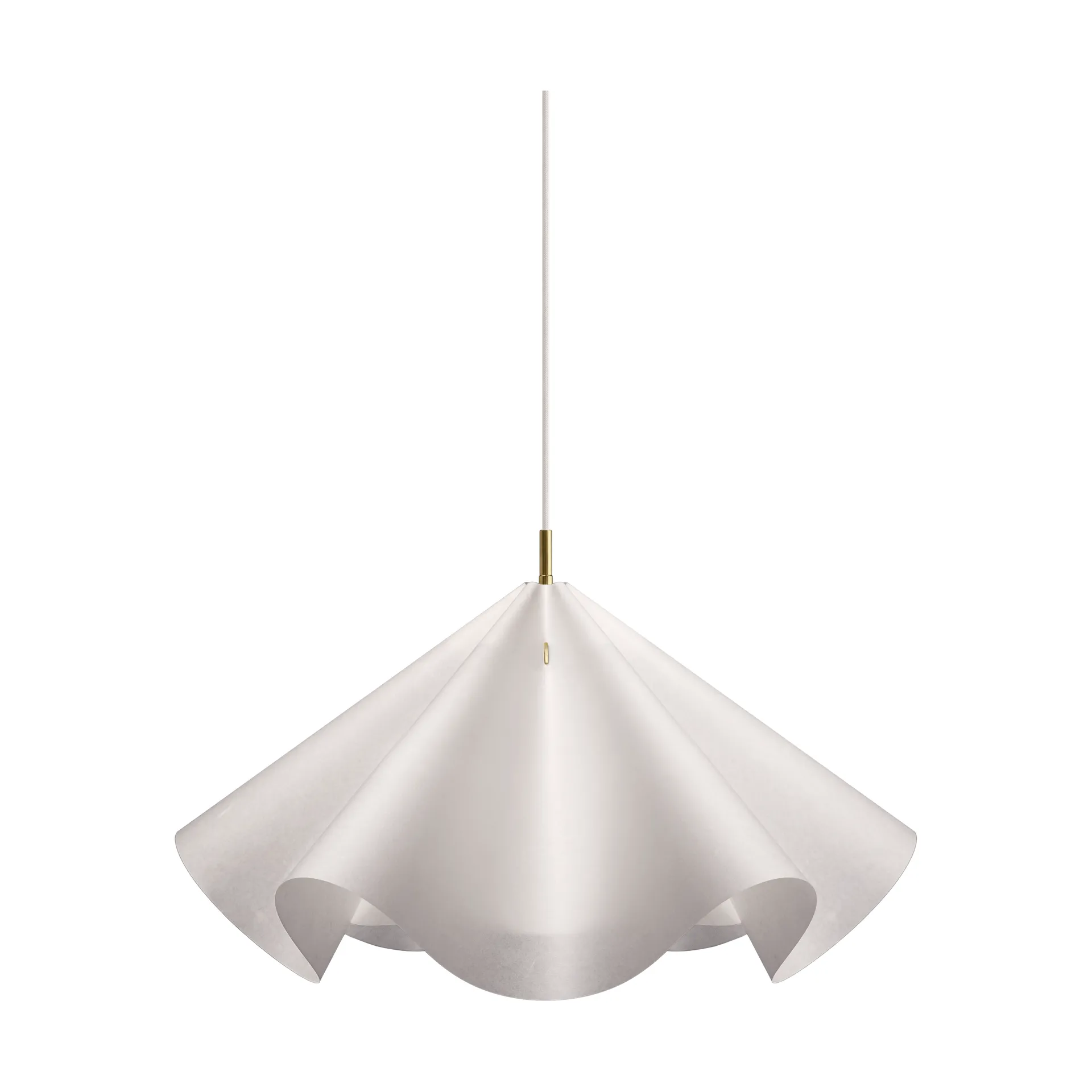 Sinuate lampada a sospensione, White-ottone, grande Ø75x40 cm MOEBE