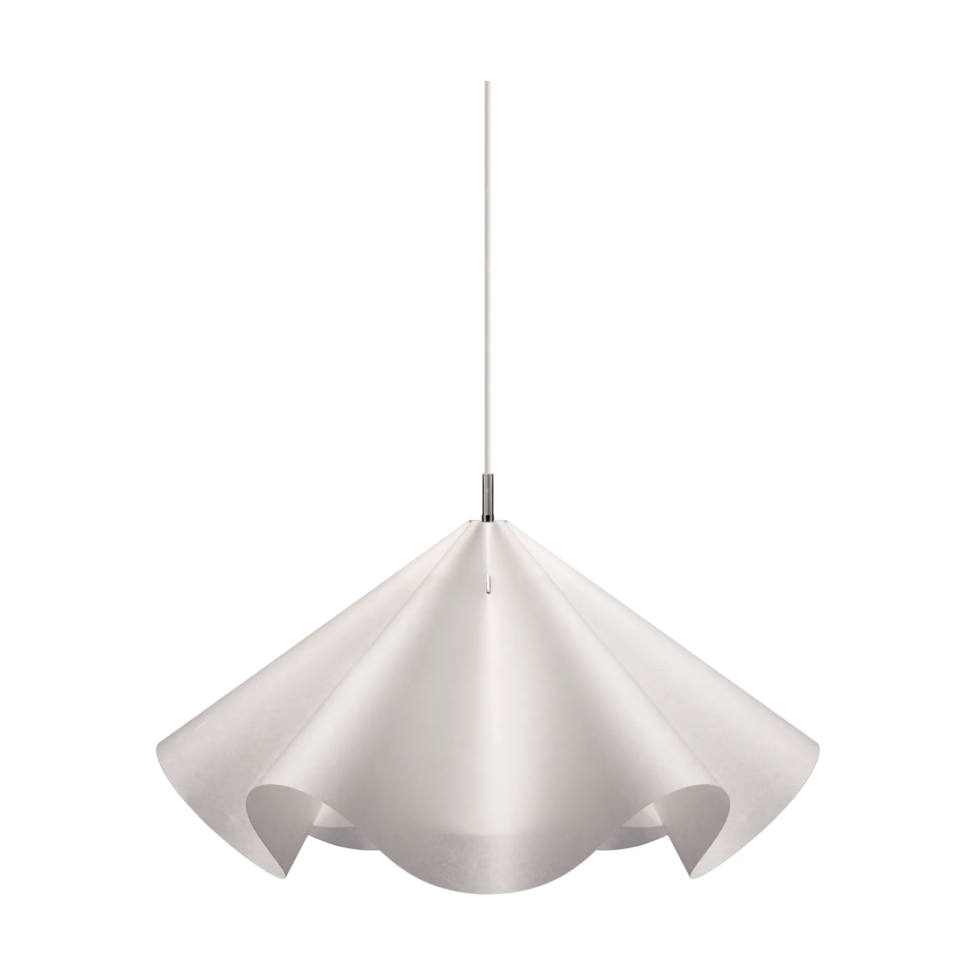 Sinuate lampada a sospensione, White-stainless steel, large Ø75x40 cm MOEBE