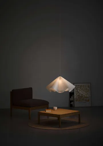 Sinuate lampada a sospensione - White-stainless steel, large Ø75x40 cm - MOEBE