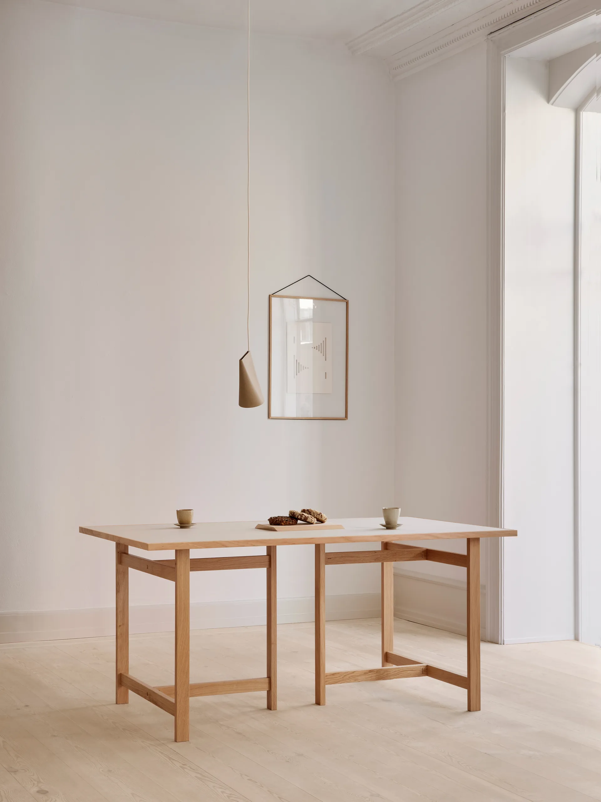 Tavolo rettangolare Moebe, Grigio chiaro, 220x90 cm MOEBE