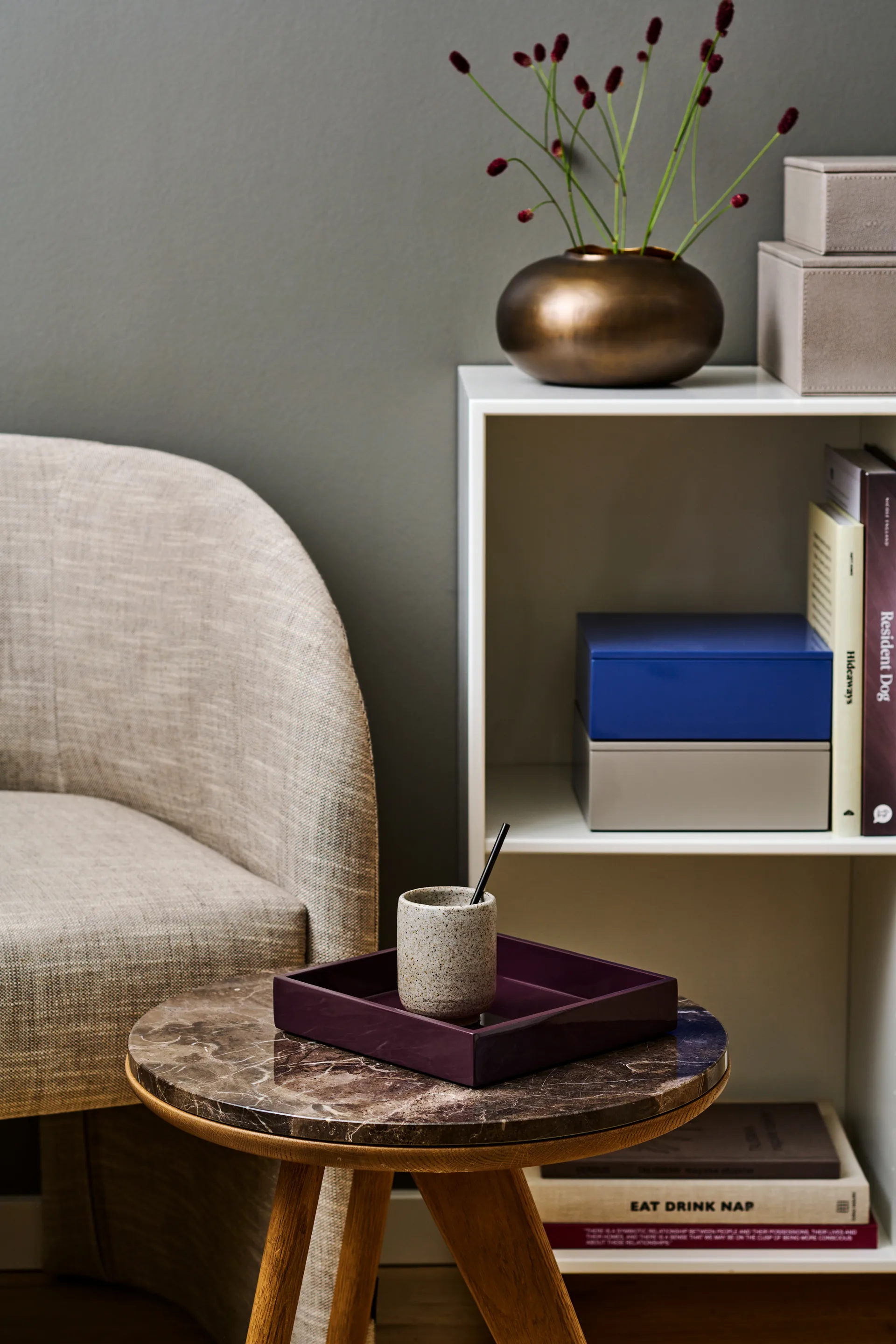 Contenitore laccato Lux 19x19x7 cm, Ultramarin Mojoo