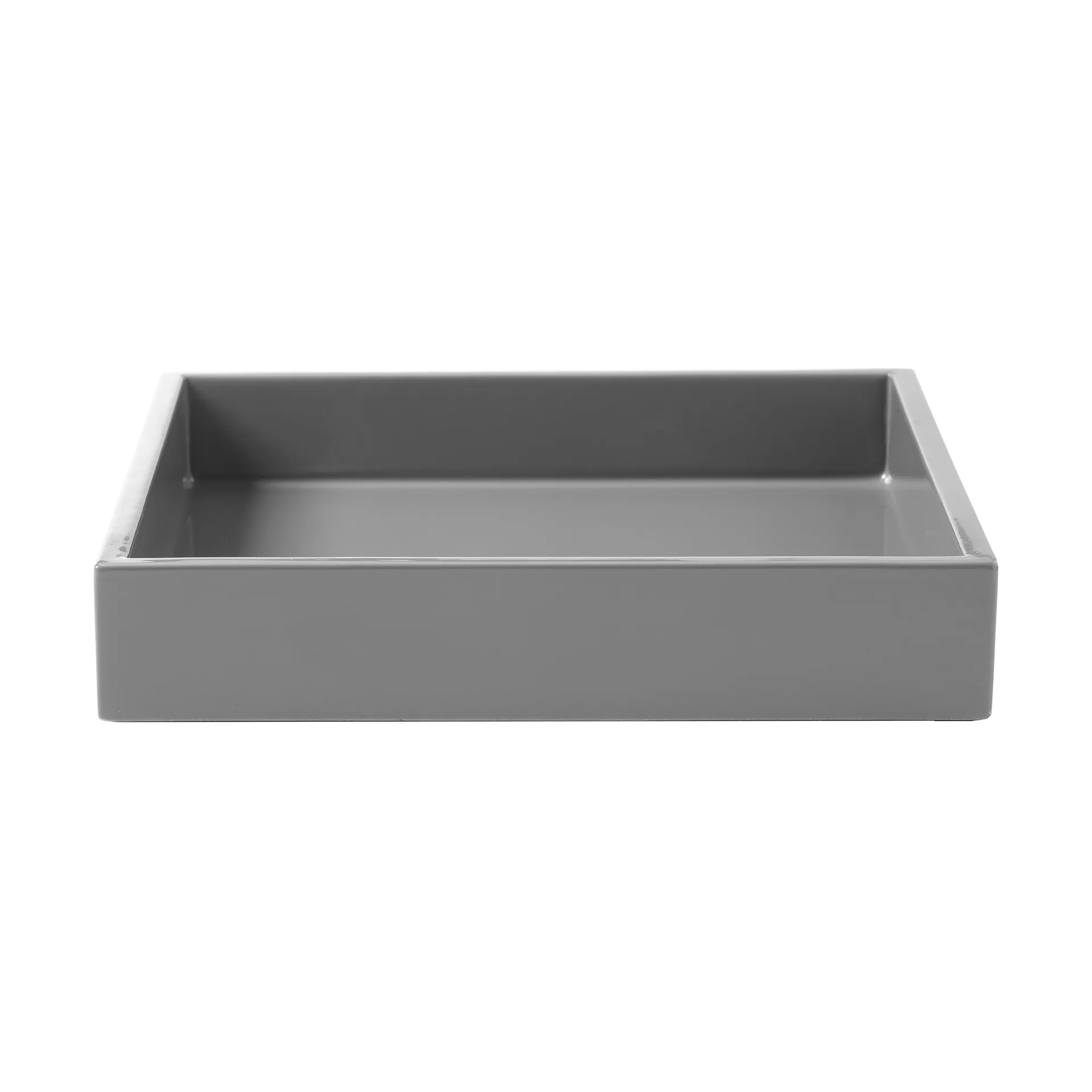 Vassoio decorativo laccato Lux 19x19x3,5 cm, Antracite Mojoo