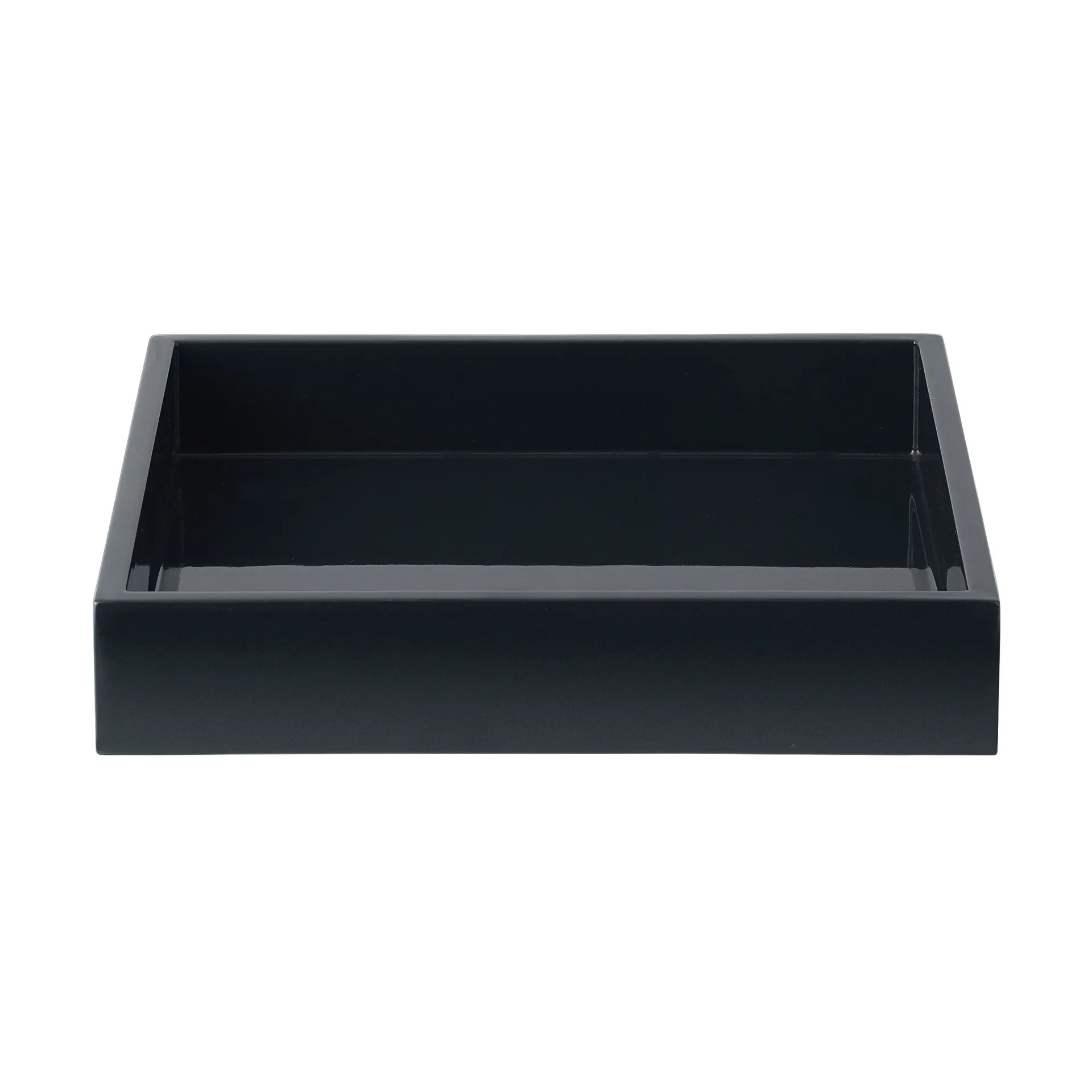 Vassoio decorativo laccato Lux 19x19x3,5 cm, Nero Mojoo