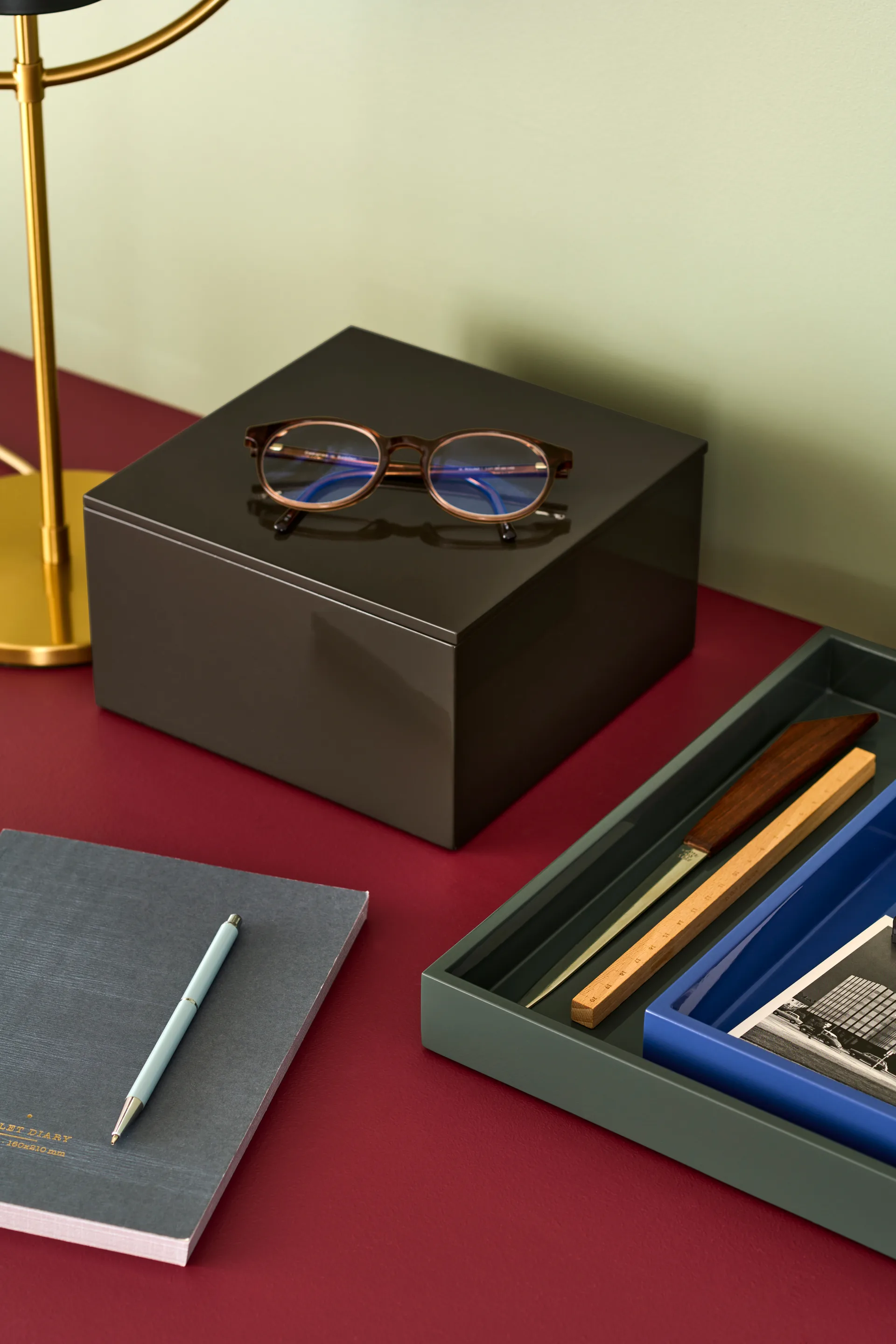 Vassoio decorativo laccato Lux 19x19x3,5 cm, Ultramarin Mojoo