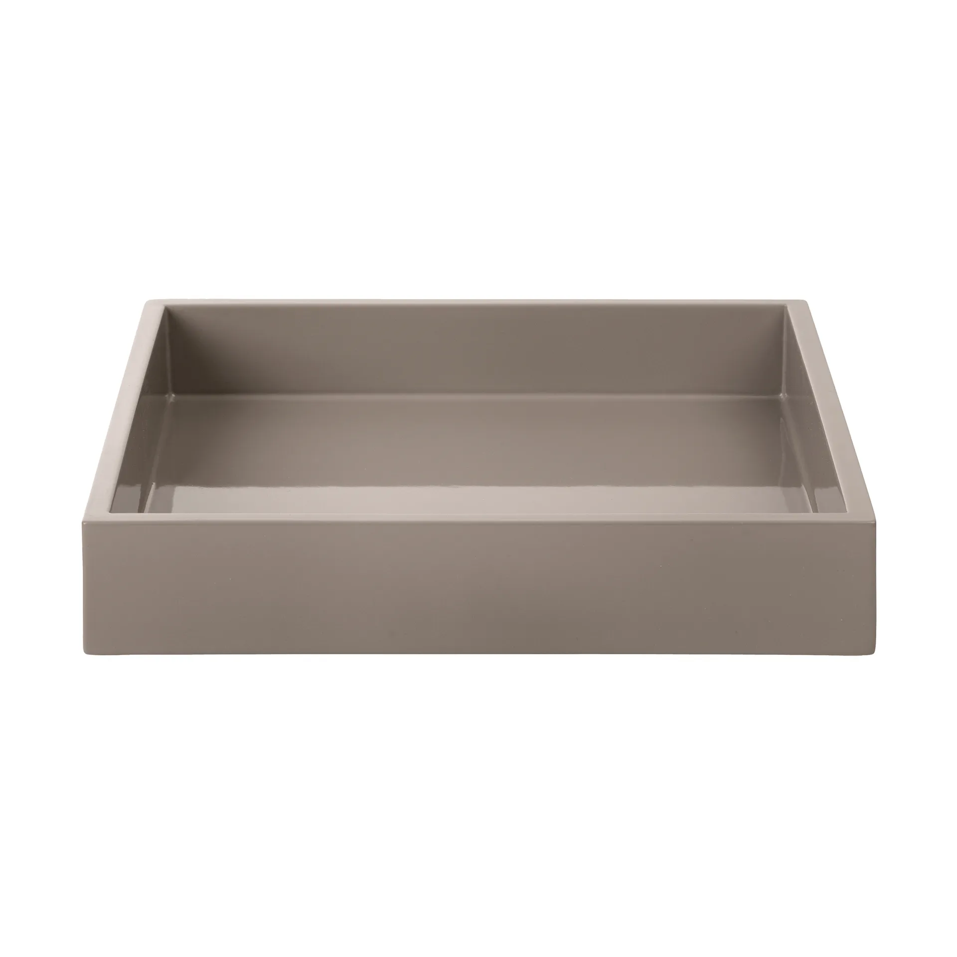 Vassoio decorativo laccato Lux 19x19x3,5 cm, Warm grey Mojoo