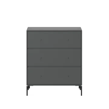 Cassettiera Carry - anthracite 04, gambe laccate nero - Montana