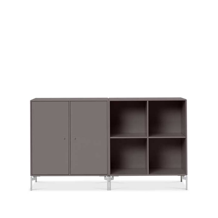 Credenza Pair - coffee 35, gambe cromate - Montana