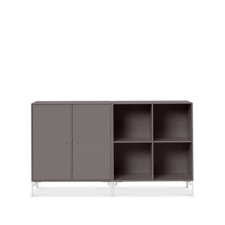 Credenza Pair - coffee 35, gambe laccate bianco - Montana