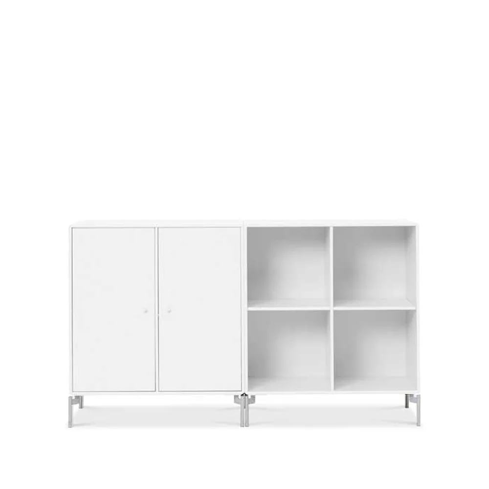 Credenza Pair, new white 101, gambe cromate Montana
