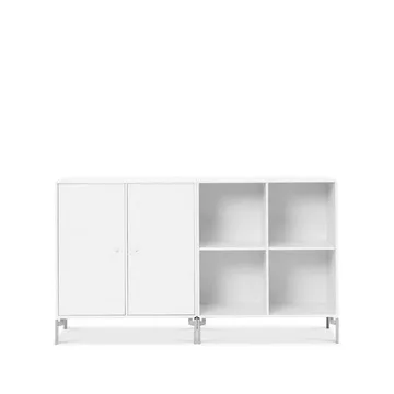 Credenza Pair - new white 101, gambe cromate - Montana