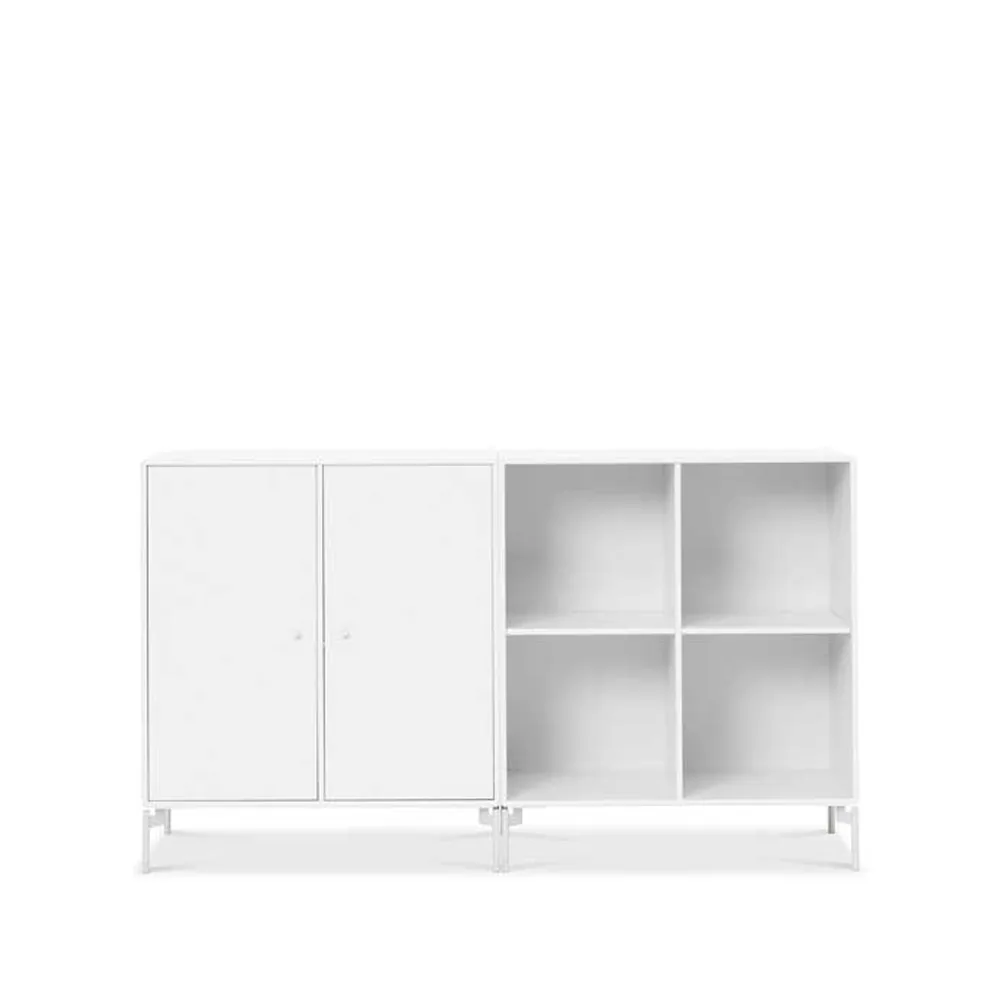 Credenza Pair, new white 101, gambe laccate in bianco Montana