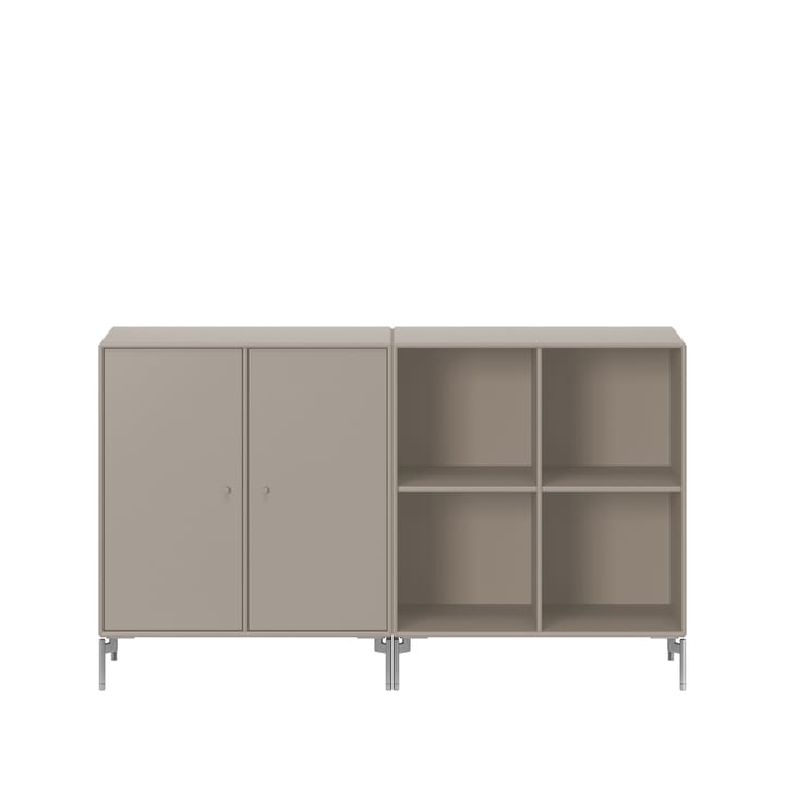 Credenza Pair - truffle 141, gambe cromate - Montana