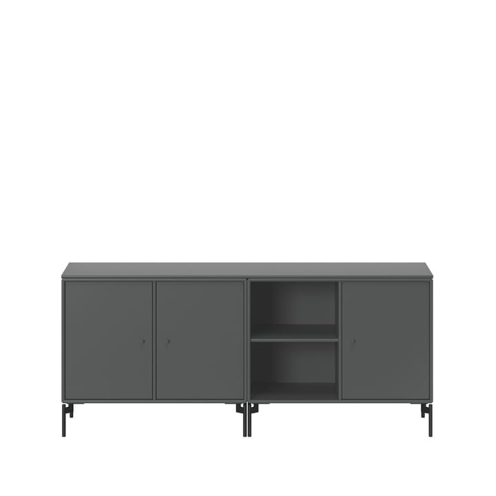 Credenza Save - anthracite 04, gambe laccate in nero - Montana