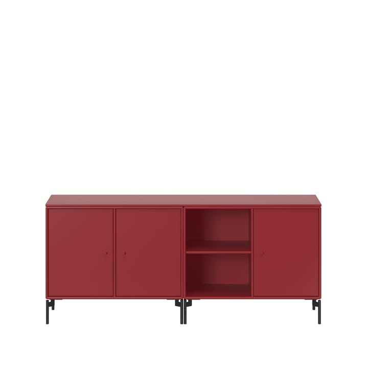 Credenza Save - beetroot 165, gambe laccate in nero - Montana