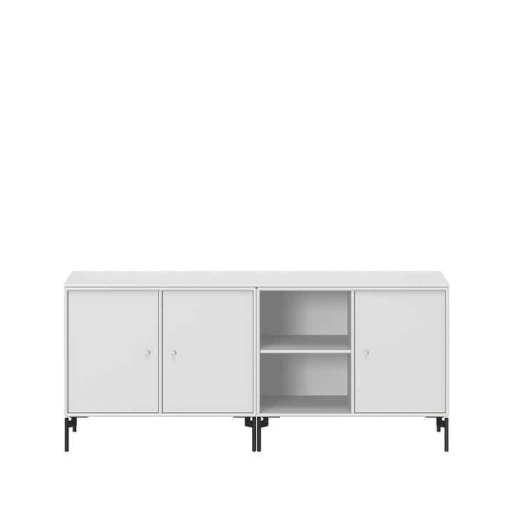 Credenza Save - new white 101, gambe laccate in nero - Montana