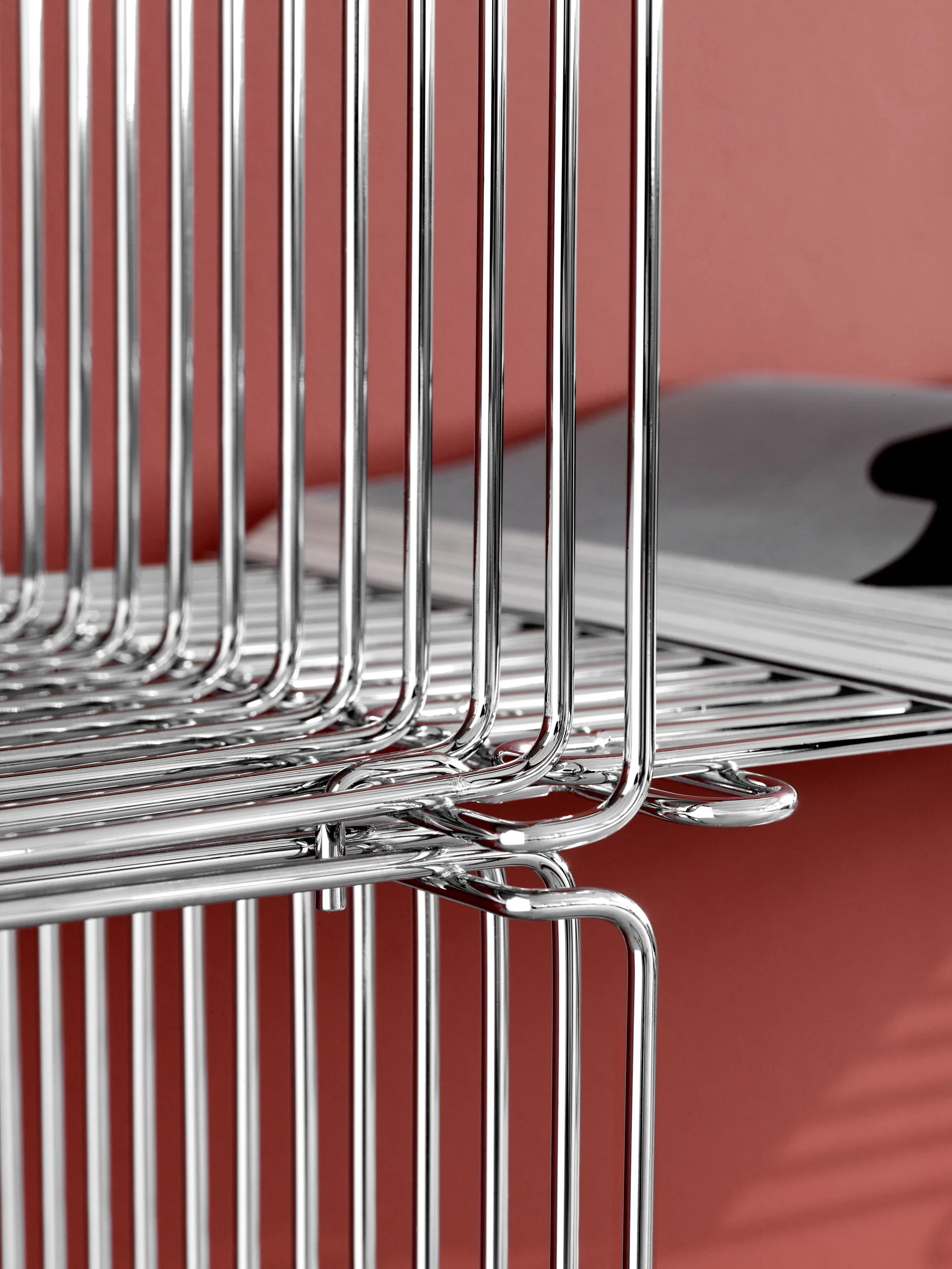 Mensola Panton Wire Extended 70x34,8x34,8 cm, Chrome Montana