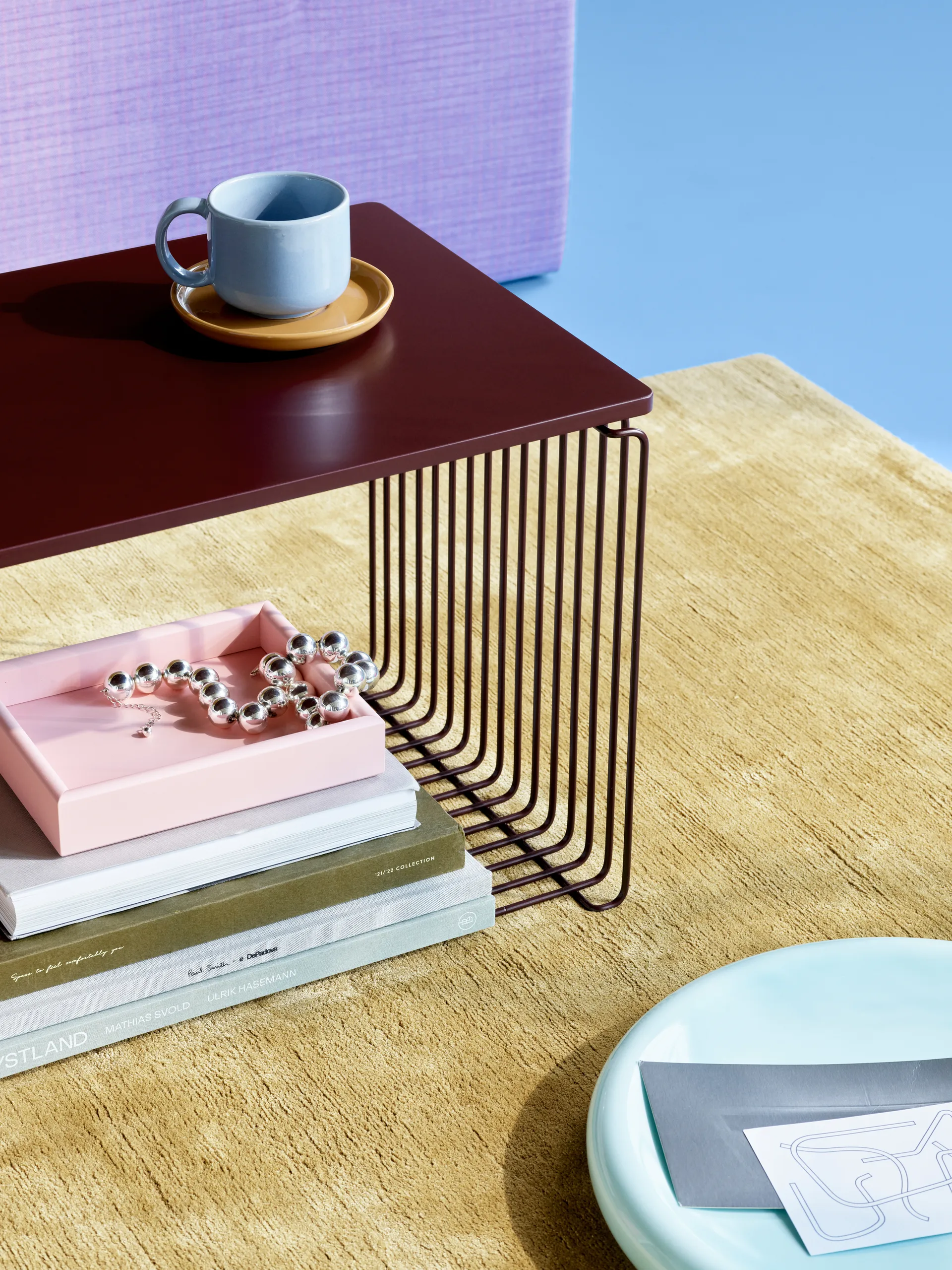 Mensola Panton Wire Extended 70x34,8x34,8 cm, Nero rosso Montana