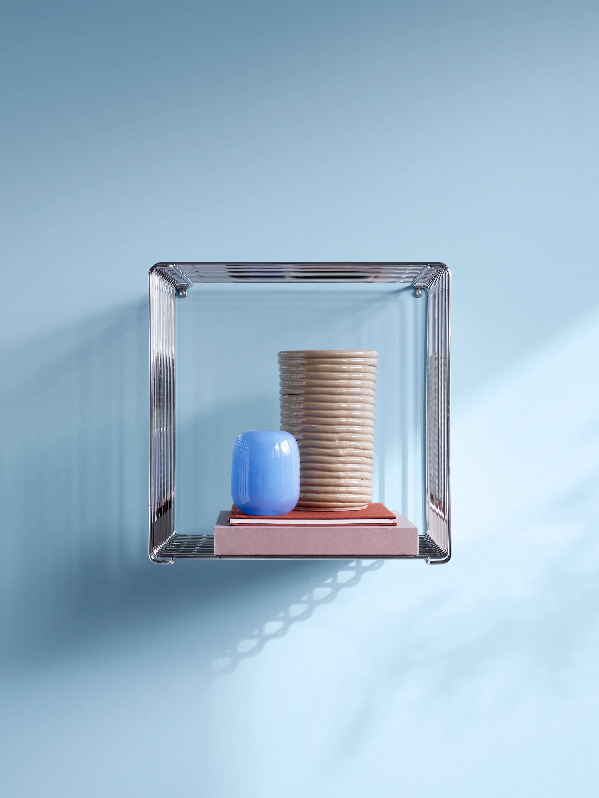 Mensola Panton Wire Single 34,8x34,8x25,7 cm, Cromo Montana