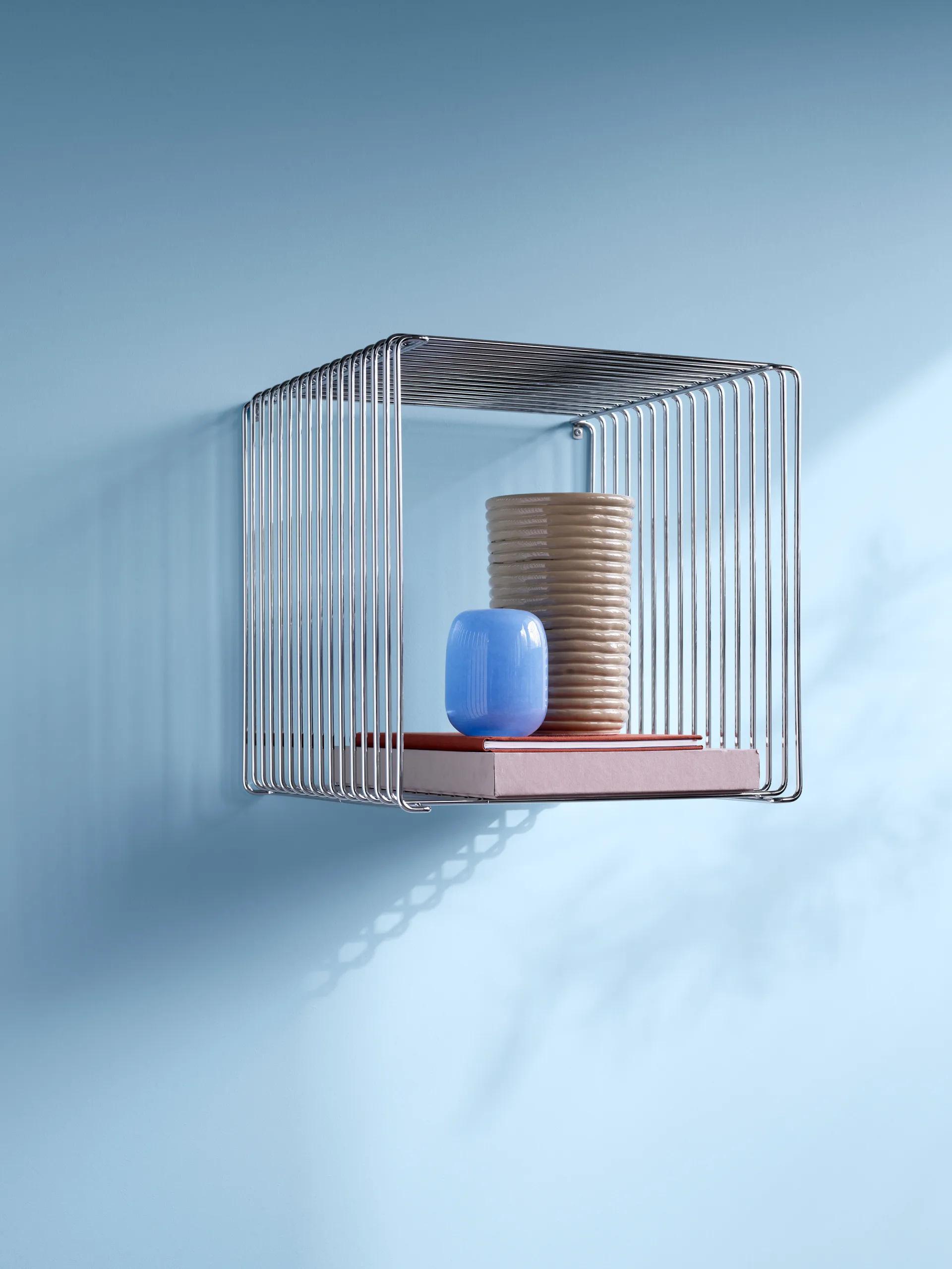 Mensola Panton Wire Single 34,8x34,8x25,7 cm, Cromo Montana