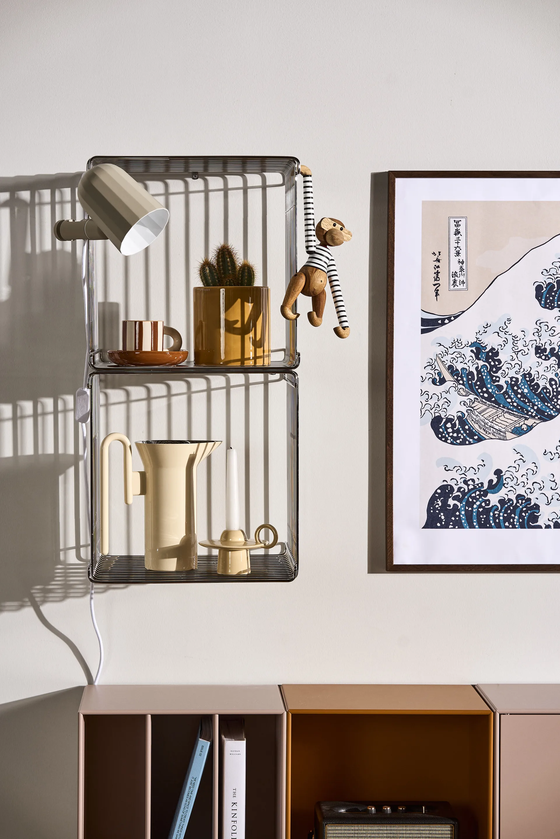 Mensola Panton Wire Single 34,8x34,8x34,8 cm, Chrome Montana