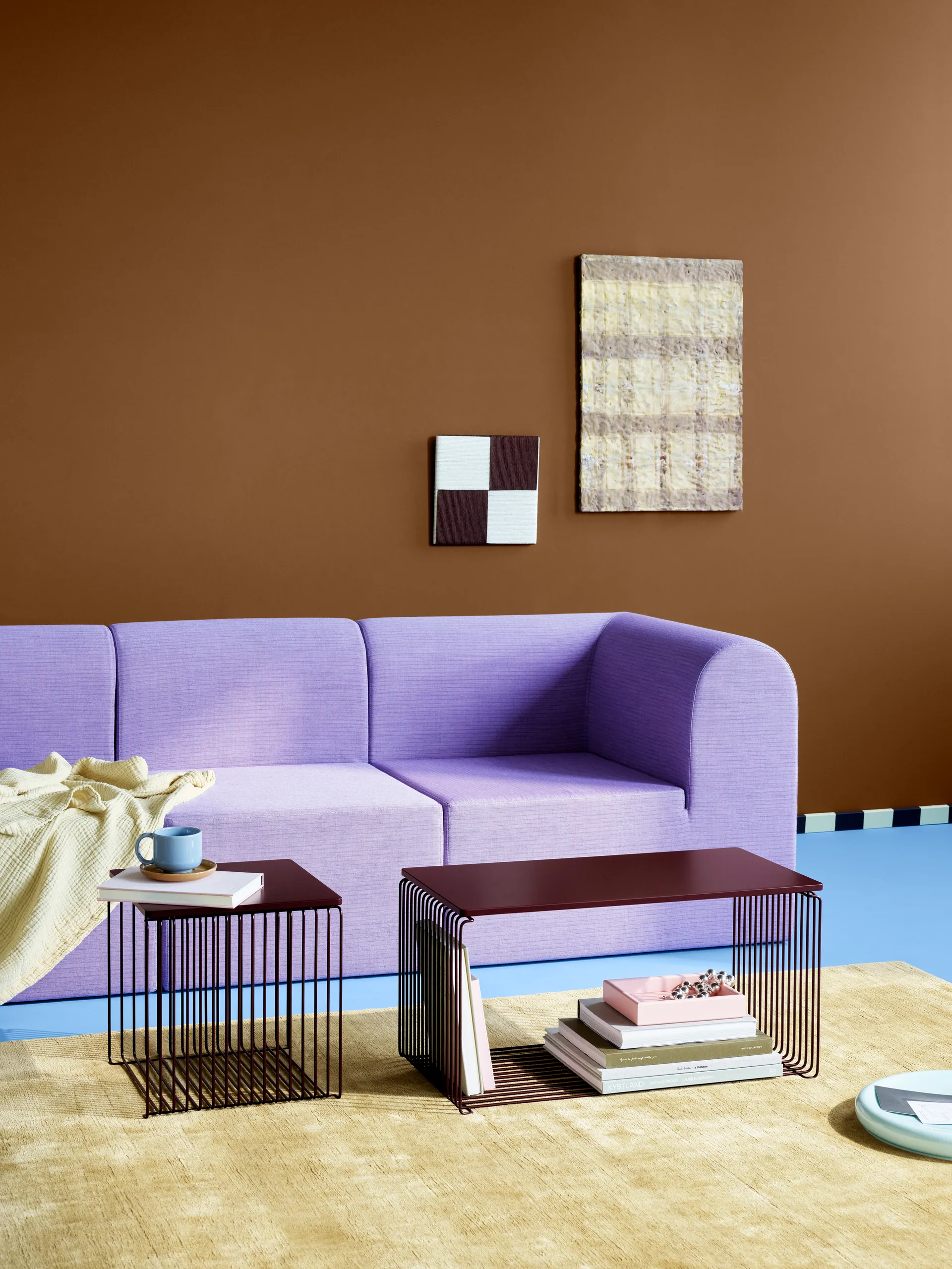 Mensola Panton Wire Single 34,8x34,8x34,8 cm, Nero rosso Montana