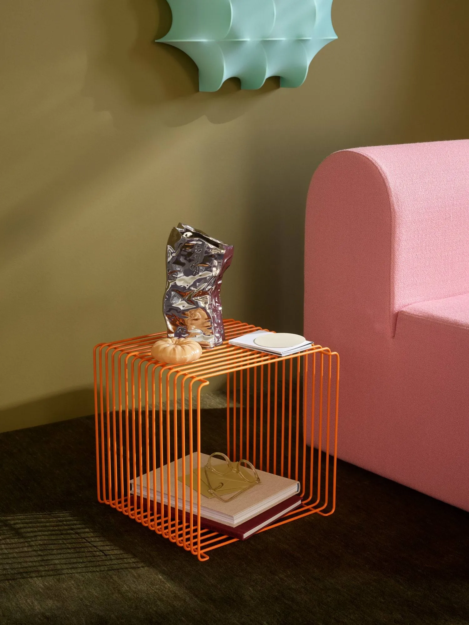 Mensola Panton Wire Single 34,8x34,8x34,8 cm, Tangerine Montana