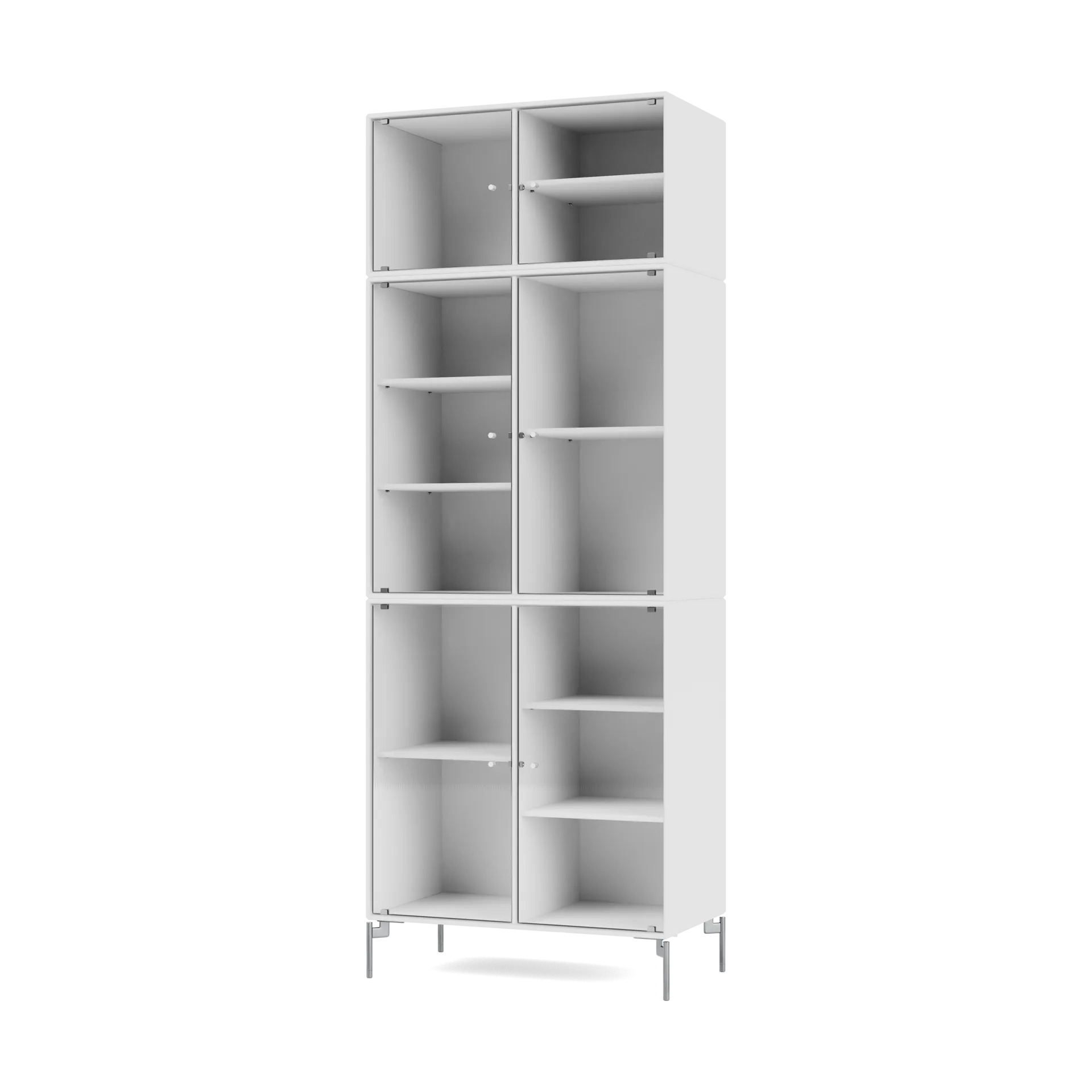 Vetrina Ripple IV 69,6x187,2x38 cm, NewWhite-gamba chrome Montana