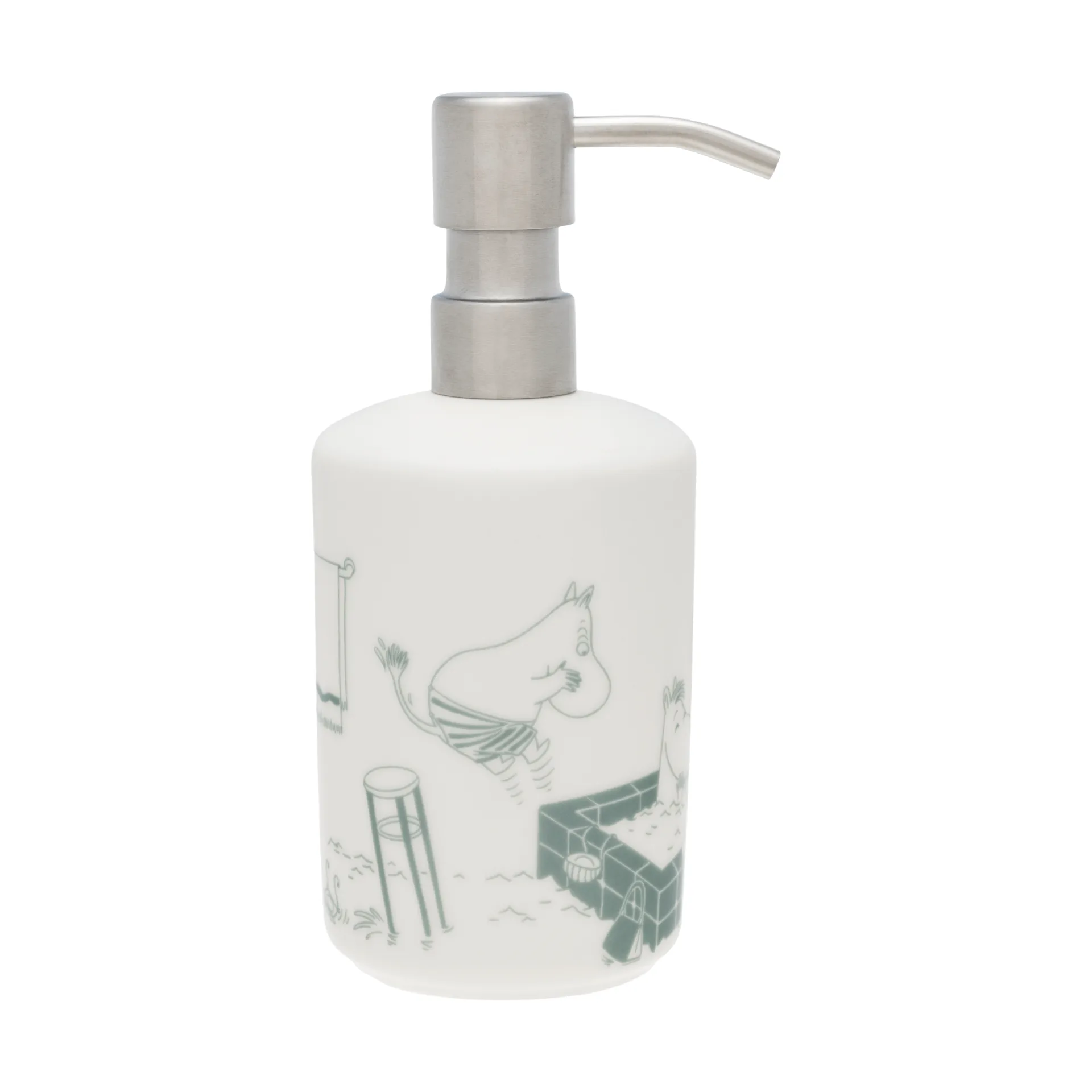 Dispenser per sapone Mumin, Momento bagno verde-bianco Moomin Arabia