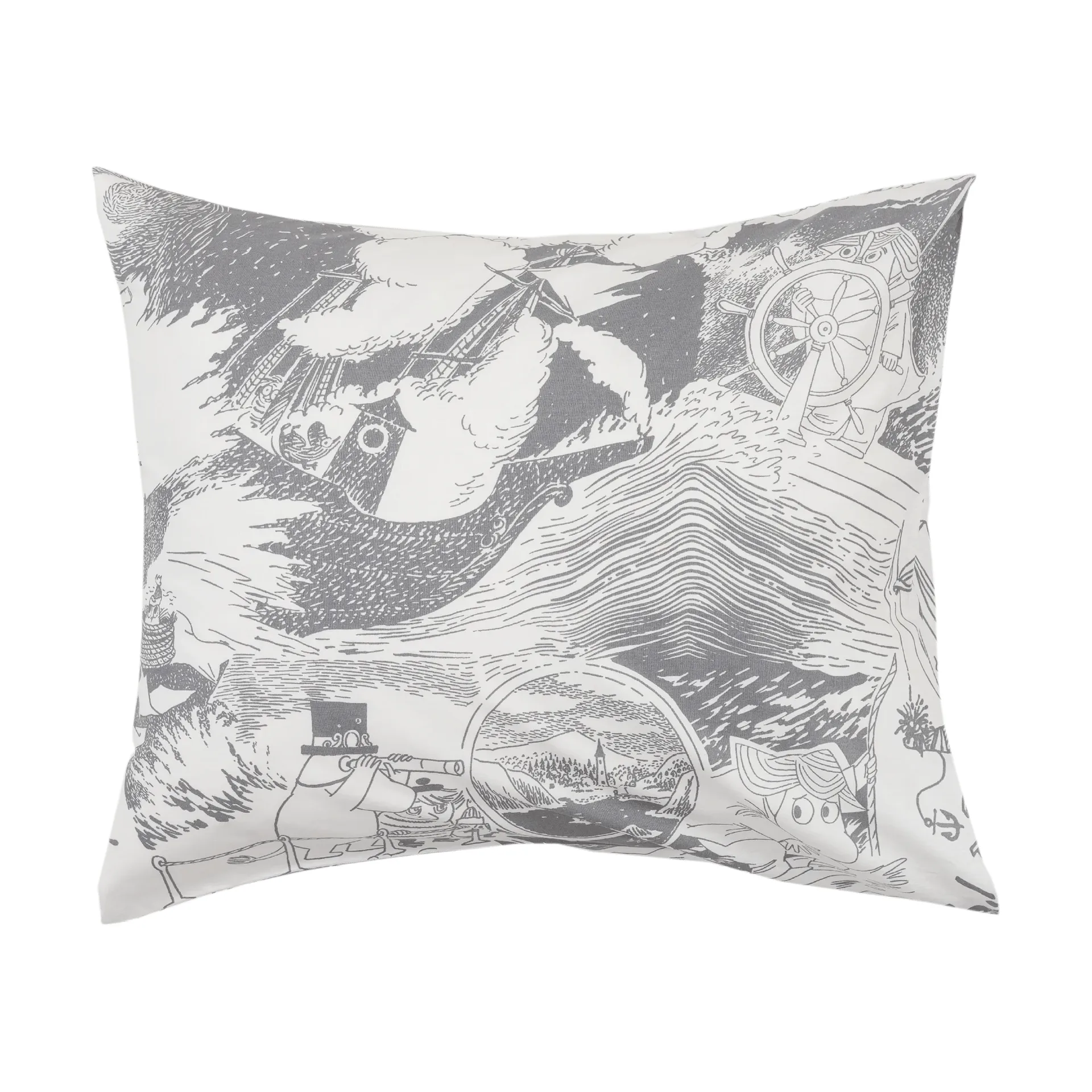 Federa Mumin 50x60 cm, Segling, grigio Moomin Arabia
