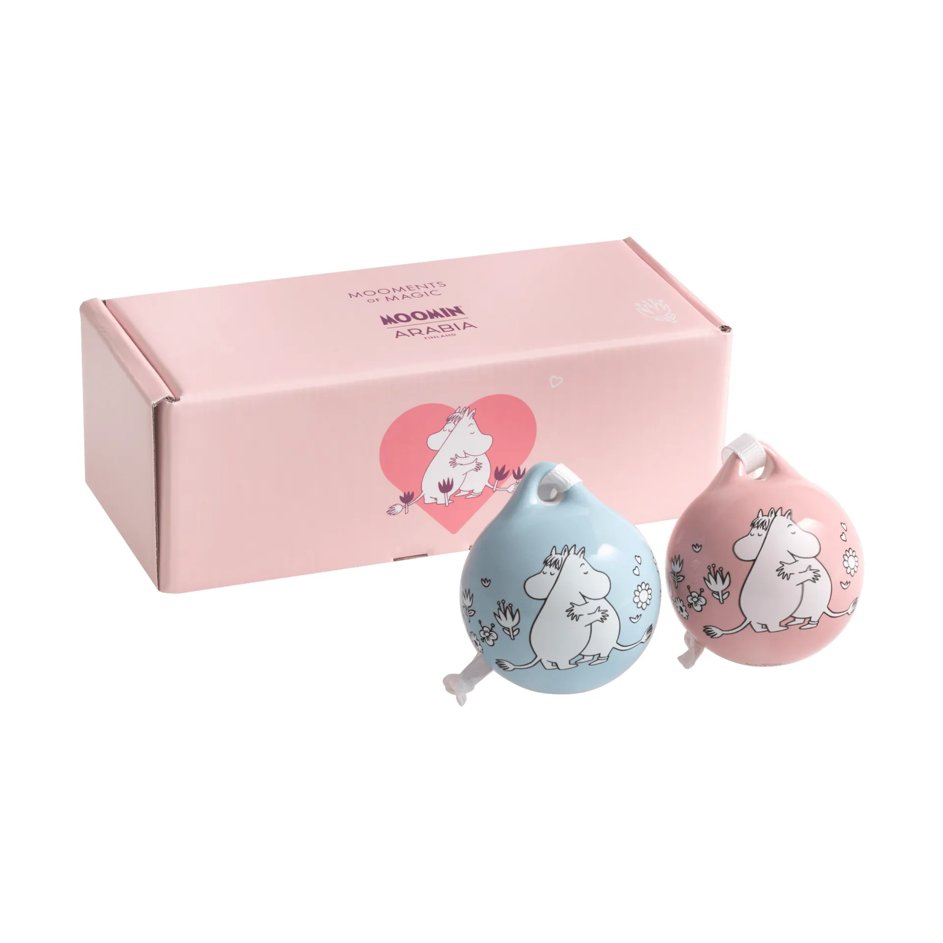 Kärlek Muminjulkula, Rosa-blu, 5 cm, confezione da 2 Moomin Arabia