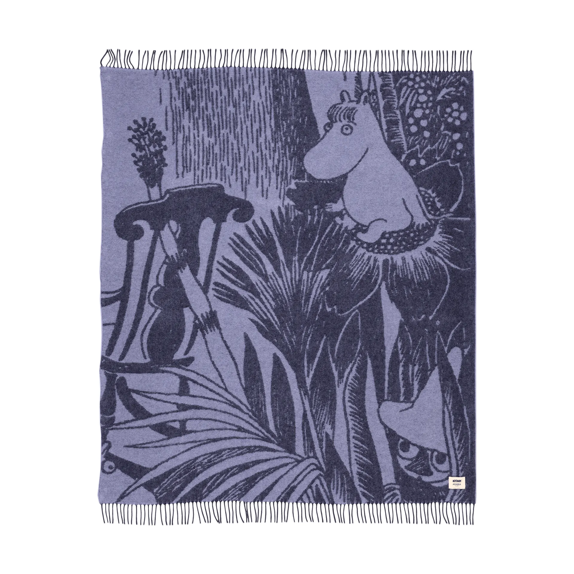 Mystikens skog Mumin coperta in lana, Blu, 130x170 cm Moomin Arabia