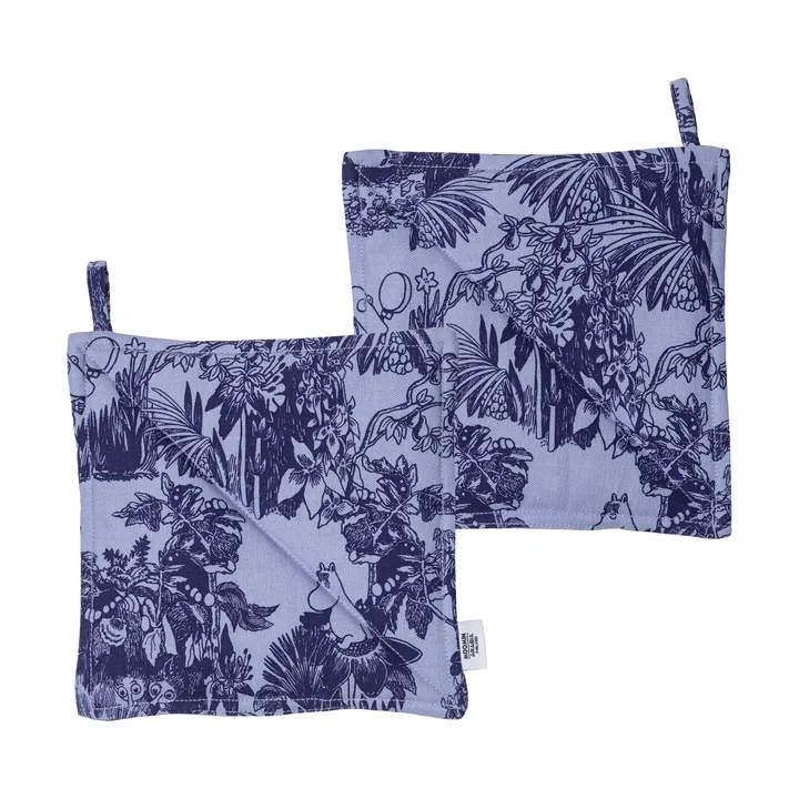 Mystikens skog Mumin presine - Blu, 22x22 cm, set da 2 - Moomin Arabia
