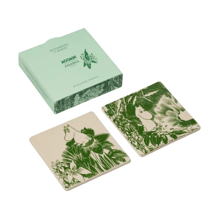 Mystikens skog Mumin sottobicchiere - Verde, 10x10 cm, confezione da 2 - Moomin Arabia
