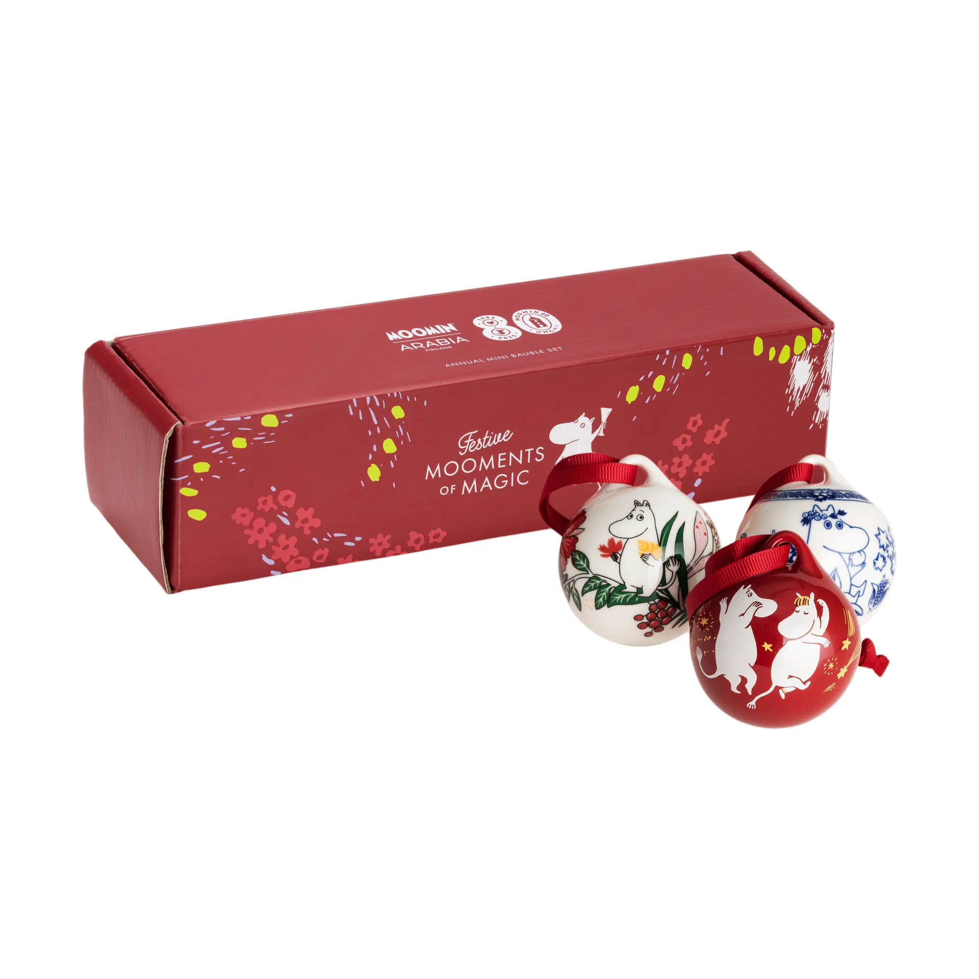 Pallina dell'anno Mumin Ø5 cm 3 pezzi, 2025 Moomin Arabia