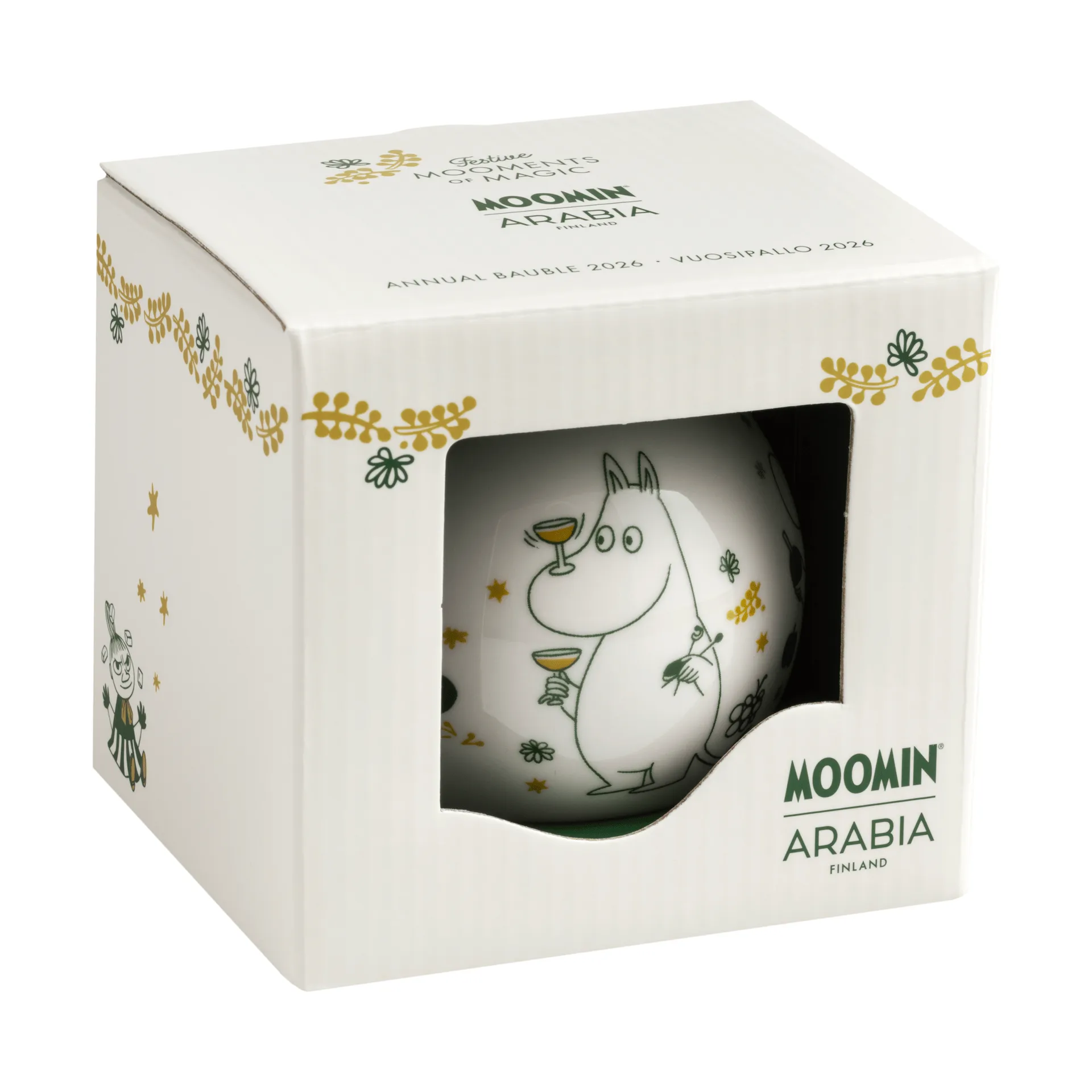 Pallina dell'anno Mumin Ø8 cm, 2026, Dono d’amore Moomin Arabia