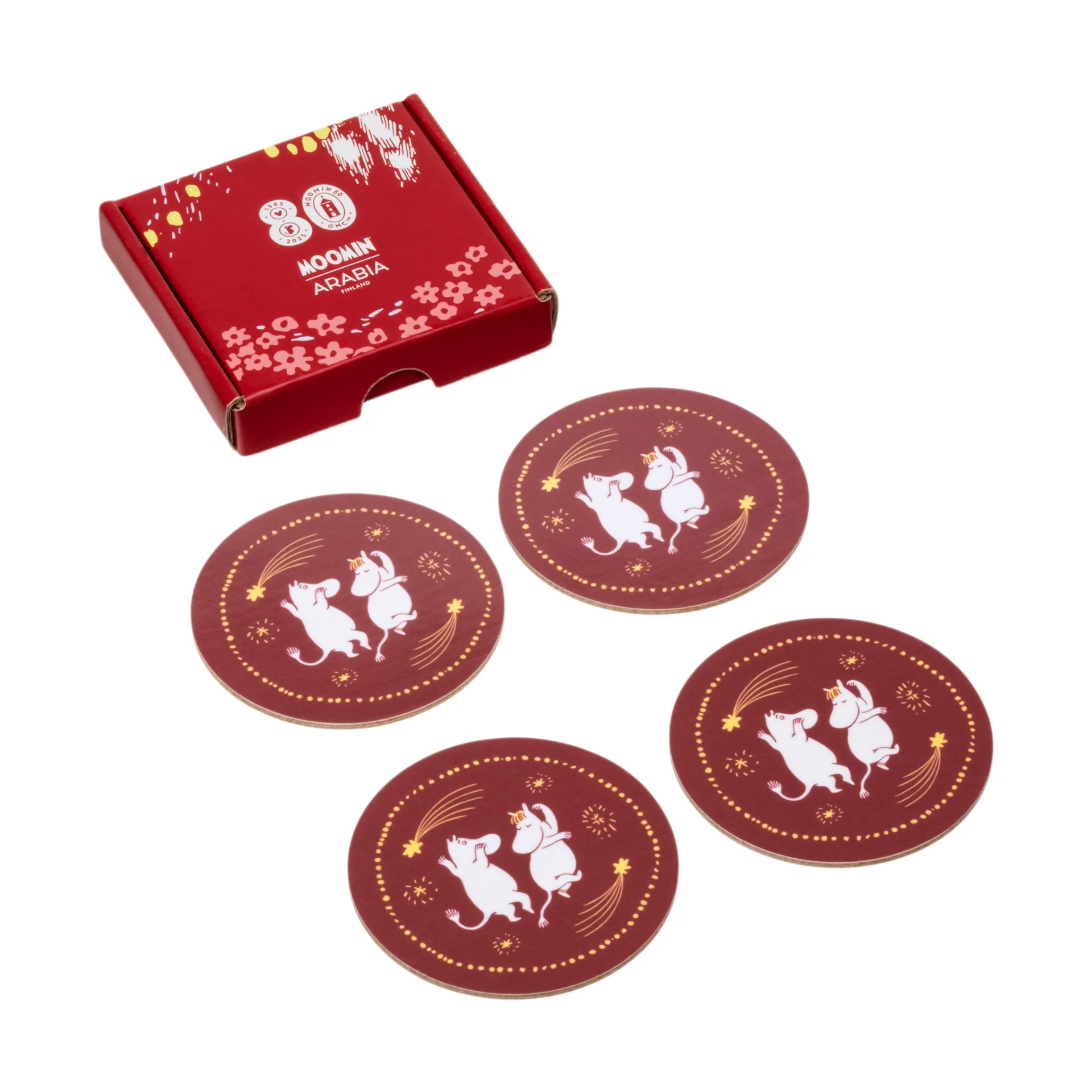 Sottobicchieri Mumin Festive Moments 4 pezzi, Ø9 cm Moomin Arabia